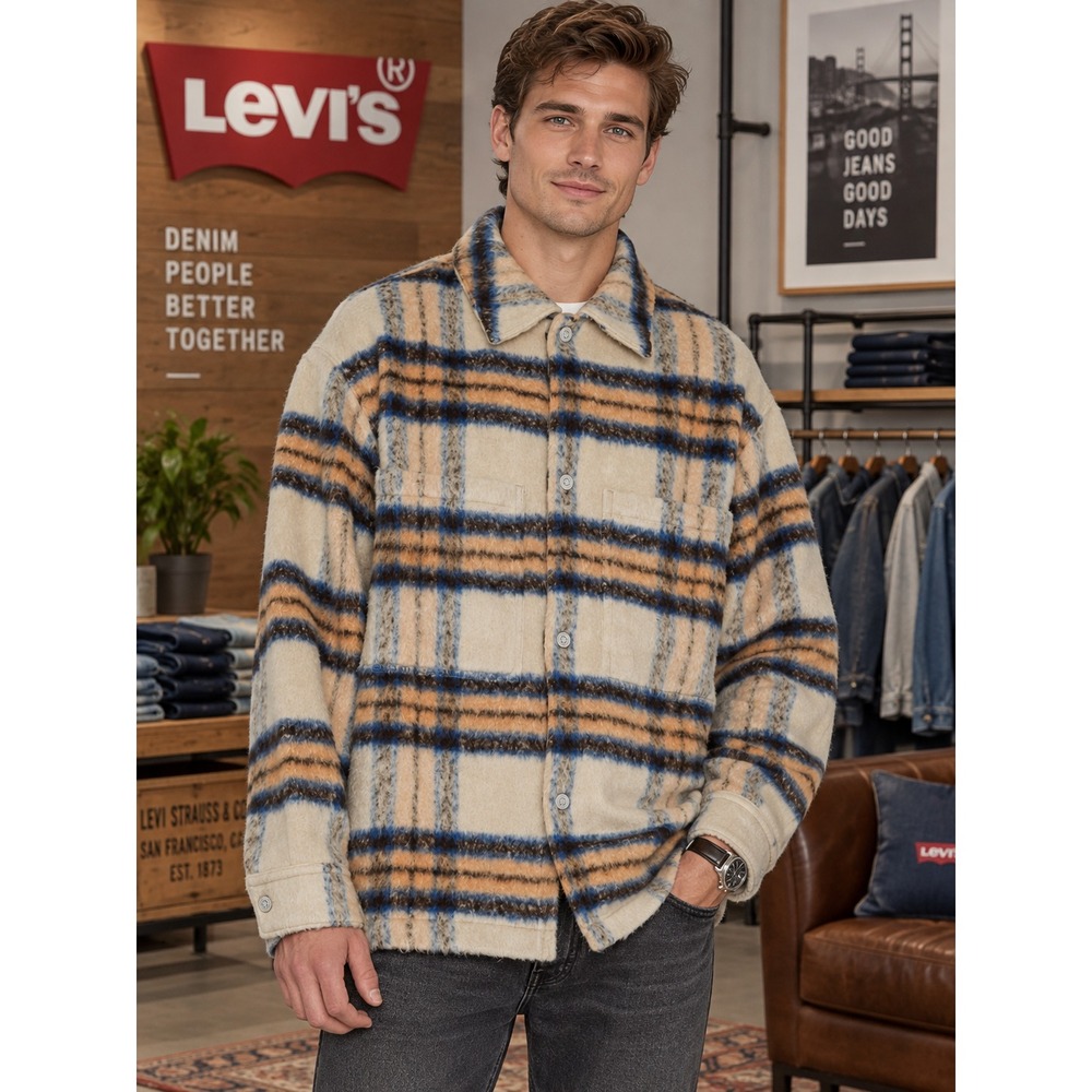 LEVI'S Men's New XXL Portola Chore Overshirt Coat Jacket Wool Blend A0681-0002